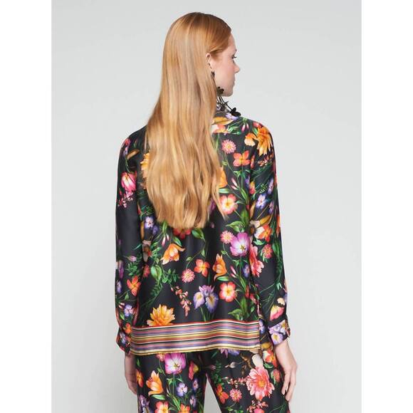 NEW VILAGALLO tea floral button down shirt in flower print - Picture 4 of 4